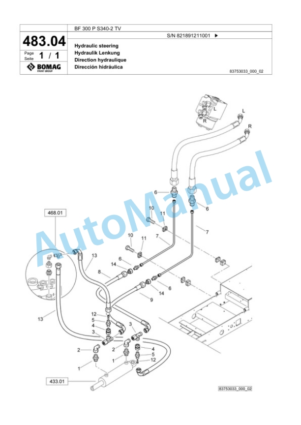 Bomag BF 300 P S340-2 TV Paver Spare Parts Catalogue 00800817 2 Bomag BF 300 P S340-2 TV Paver Spare Parts Catalogue 00800817-2