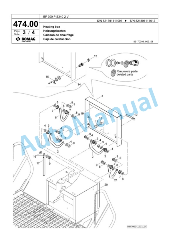 Bomag BF 300 P S340-2 V Paver Spare Parts Catalogue 00800767 2 Bomag BF 300 P S340-2 V Paver Spare Parts Catalogue 00800767-2