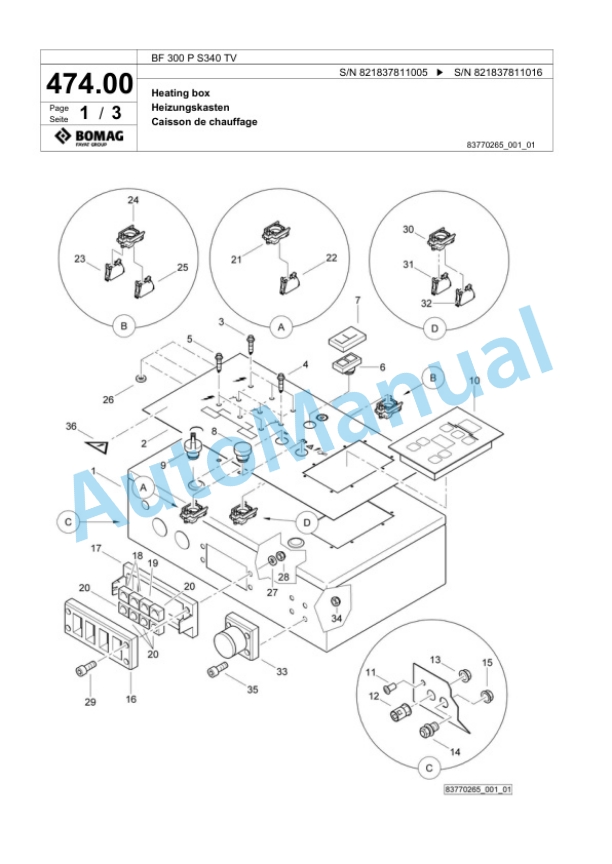Bomag BF 300 P S340 TV Paver Spare Parts Catalogue 00800715 2 Bomag BF 300 P S340 TV Paver Spare Parts Catalogue 00800715-2