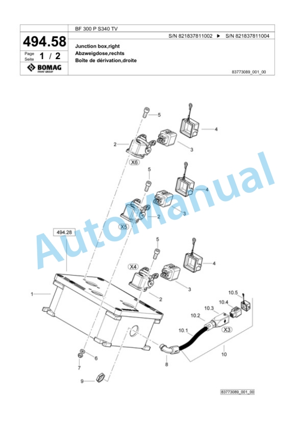 Bomag BF 300 P S340 TV Paver Spare Parts Catalogue 00800715 4 Bomag BF 300 P S340 TV Paver Spare Parts Catalogue 00800715-4