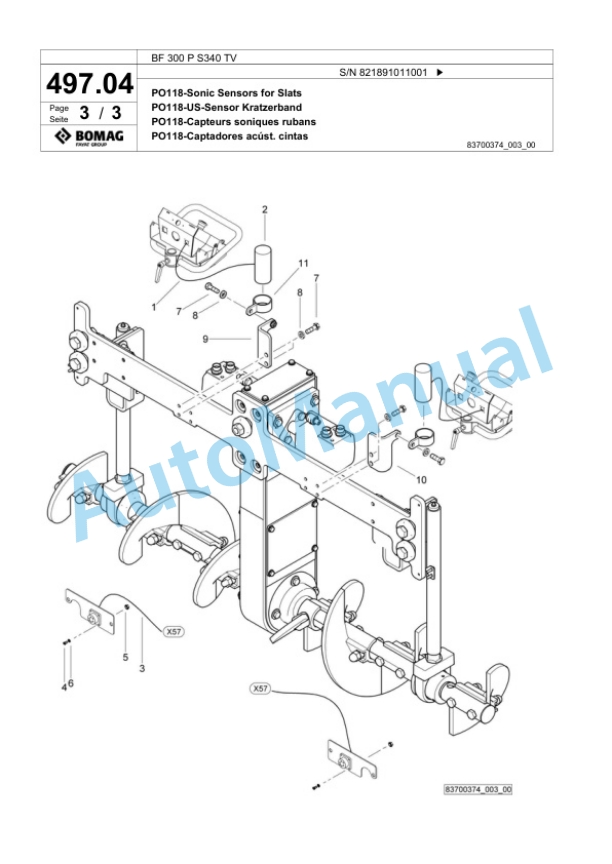 Bomag BF 300 P S340 TV Paver Spare Parts Catalogue 00824187 4 Bomag BF 300 P S340 TV Paver Spare Parts Catalogue 00824187-4