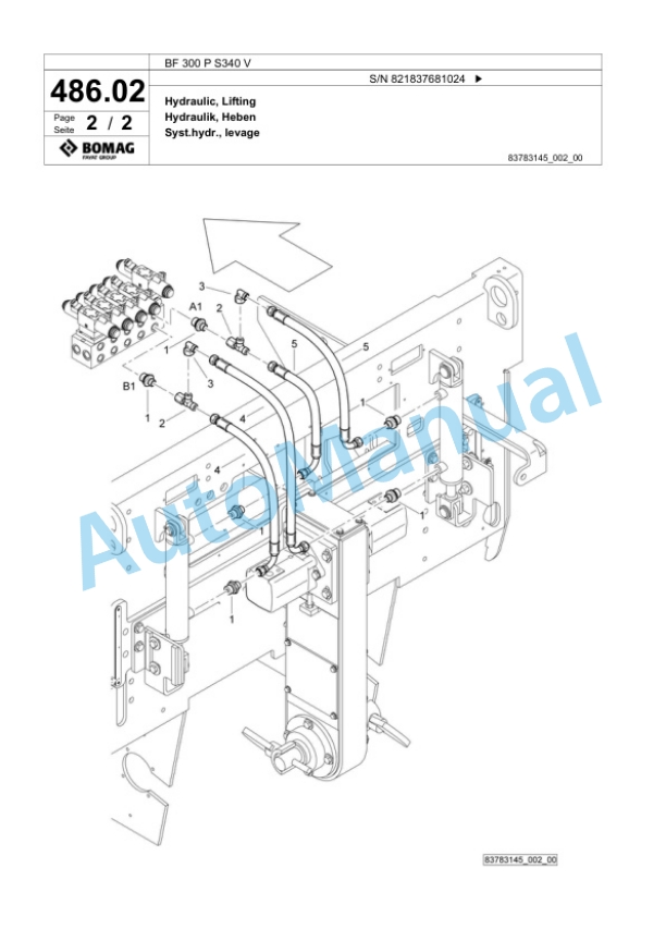 Bomag BF 300 P S340 V Paver Spare Parts Catalogue 00824231 2 Bomag BF 300 P S340 V Paver Spare Parts Catalogue 00824231-2