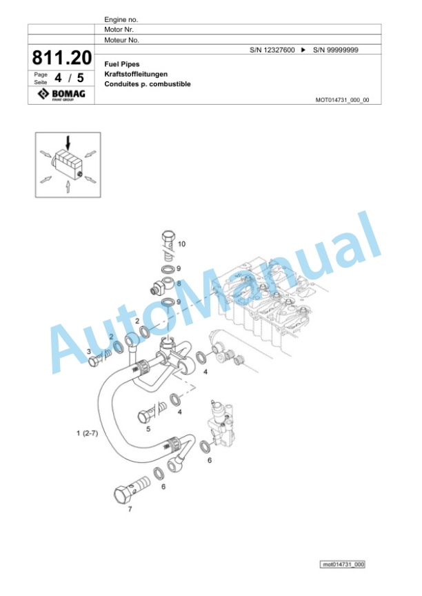 Bomag BF 600 C-2 S 600 HMI 1.0 Paver Spare Parts Catalogue 00825919 5 Bomag BF 600 C-2 S 600 HMI 1.0 Paver Spare Parts Catalogue 00825919-5