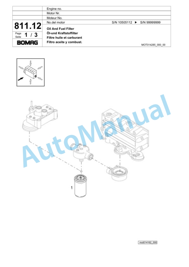 Bomag BF 600 C HCE Paver Spare Parts Catalogue 00800633 4 Bomag BF 600 C HCE Paver Spare Parts Catalogue 00800633-4
