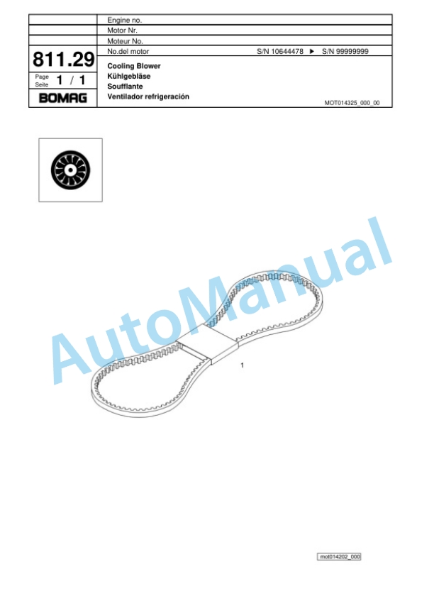 Bomag BF 600 C HCG Paver Spare Parts Catalogue 00800637 4 Bomag BF 600 C HCG Paver Spare Parts Catalogue 00800637-4