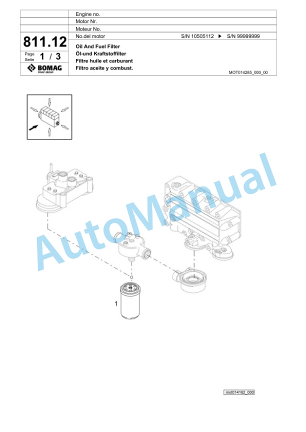 Bomag BF 600 C HSE Paver Spare Parts Catalogue 00800639 4 Bomag BF 600 C HSE Paver Spare Parts Catalogue 00800639-4