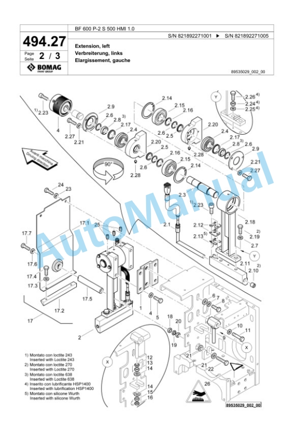 Bomag BF 600 P-2 S 500 HMI 1.0 Paver Spare Parts Catalogue 00825913 2 Bomag BF 600 P-2 S 500 HMI 1.0 Paver Spare Parts Catalogue 00825913-2