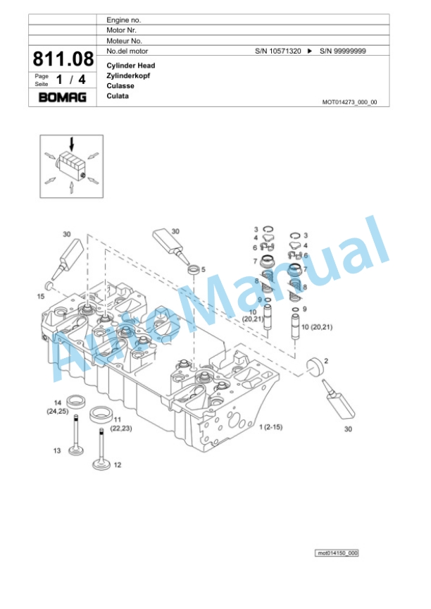 Bomag BF 600 P HSE Paver Spare Parts Catalogue 00800645-4