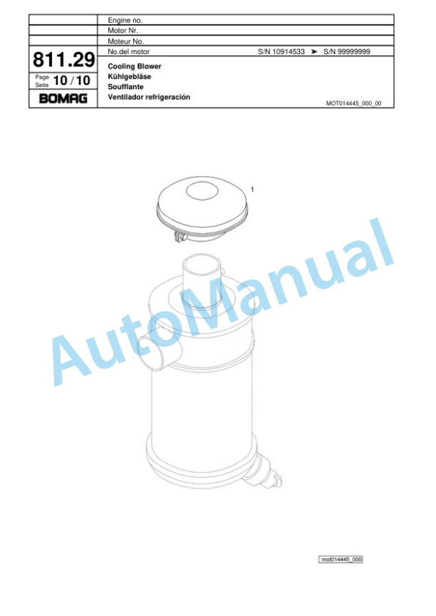 Bomag BF 691 C Paver Spare Parts Catalogue 00800661-5