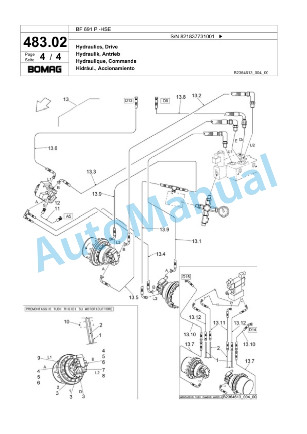 Bomag BF 691 P -HSE Paver Spare Parts Catalogue 00800691 2 Bomag BF 691 P -HSE Paver Spare Parts Catalogue 00800691-2