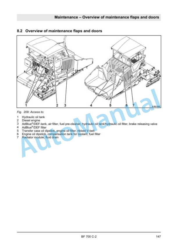 Bomag BF 700 C-2 Paver Operating and Maintenance Instructions 00820031 3 Bomag BF 700 C-2 Paver Operating and Maintenance Instructions 00820031 - Image 3