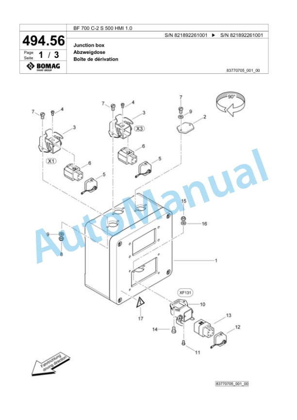 Bomag BF 700 C-2 S 500 HMI 1.0 Paver Spare Parts Catalogue 00825909 2 Bomag BF 700 C-2 S 500 HMI 1.0 Paver Spare Parts Catalogue 00825909-2