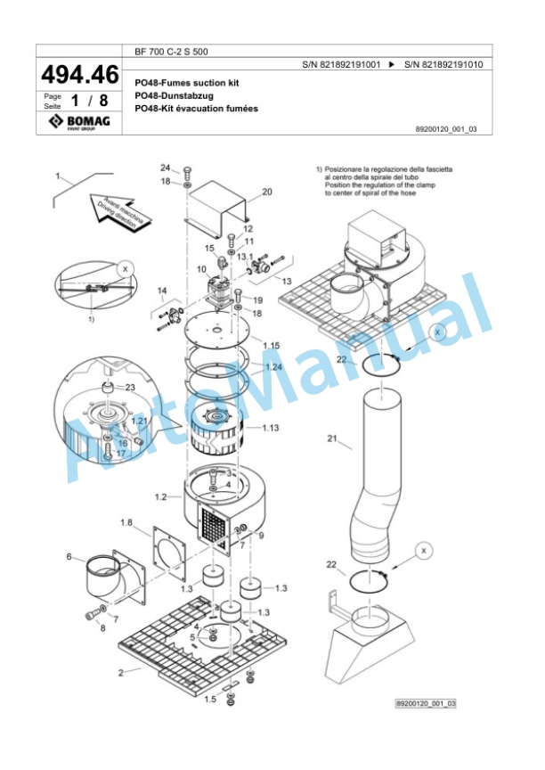 Bomag BF 700 C-2 S 500 Paver Spare Parts Catalogue 00800955 2 Bomag BF 700 C-2 S 500 Paver Spare Parts Catalogue 00800955-2