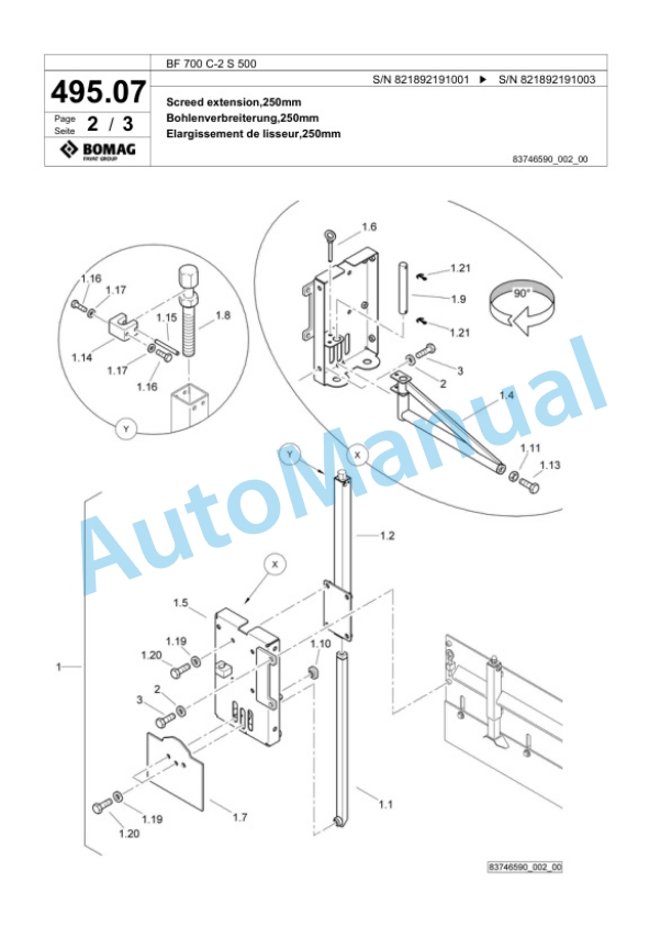 Bomag BF 700 C-2 S 500 Paver Spare Parts Catalogue 00800955 4 Bomag BF 700 C-2 S 500 Paver Spare Parts Catalogue 00800955-4