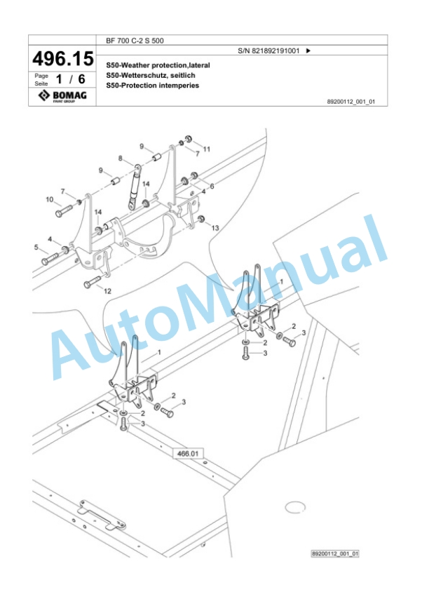 Bomag BF 700 C-2 S 500 Paver Spare Parts Catalogue 00800955 5 Bomag BF 700 C-2 S 500 Paver Spare Parts Catalogue 00800955-5