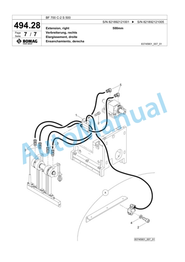 Bomag BF 700 C-2 S 500 Paver Spare Parts Catalogue 00824493 2 Bomag BF 700 C-2 S 500 Paver Spare Parts Catalogue 00824493-2