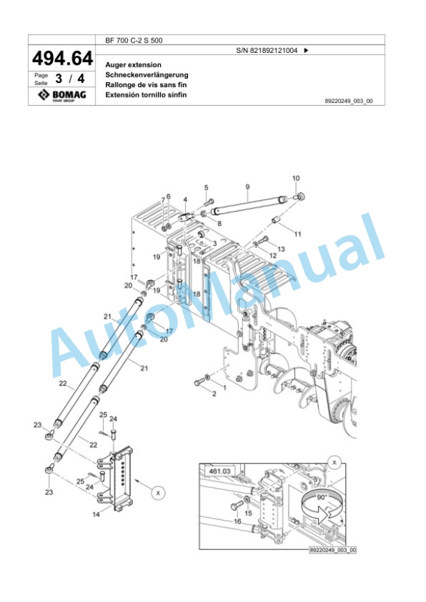 Bomag BF 700 C-2 S 500 Paver Spare Parts Catalogue 00824493 3 Bomag BF 700 C-2 S 500 Paver Spare Parts Catalogue 00824493-3