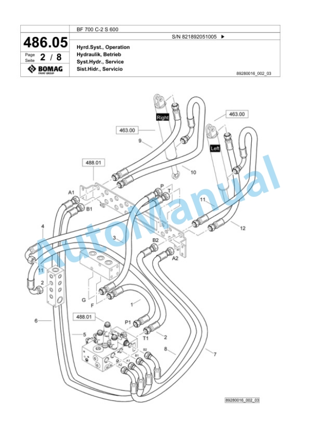 Bomag BF 700 C-2 S 600 Paver Spare Parts Catalogue 00800797 2 Bomag BF 700 C-2 S 600 Paver Spare Parts Catalogue 00800797-2