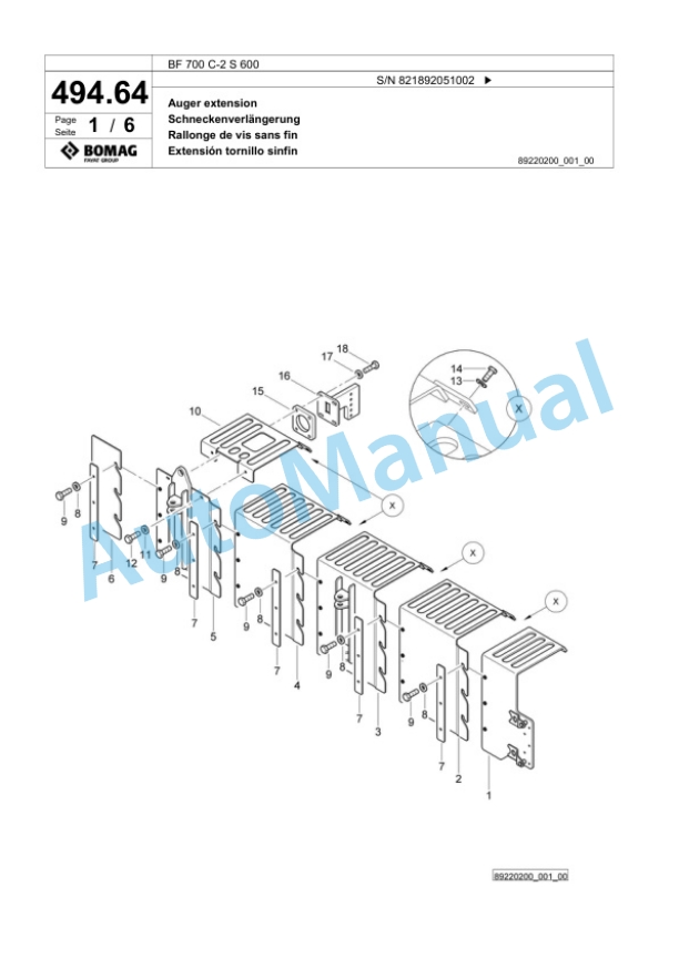 Bomag BF 700 C-2 S 600 Paver Spare Parts Catalogue 00800797 4 Bomag BF 700 C-2 S 600 Paver Spare Parts Catalogue 00800797-4