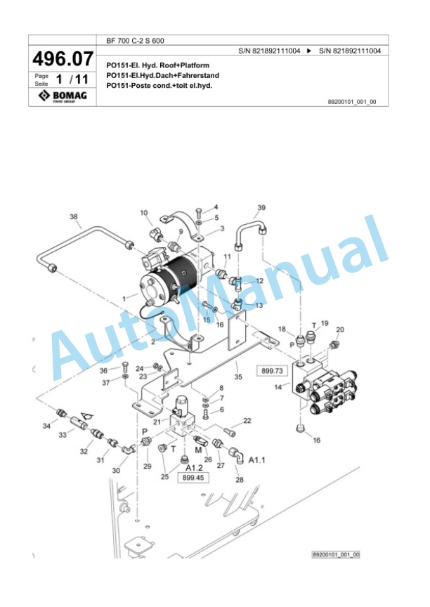 Bomag BF 700 C-2 S 600 Paver Spare Parts Catalogue 00800897 4 Bomag BF 700 C-2 S 600 Paver Spare Parts Catalogue 00800897-4