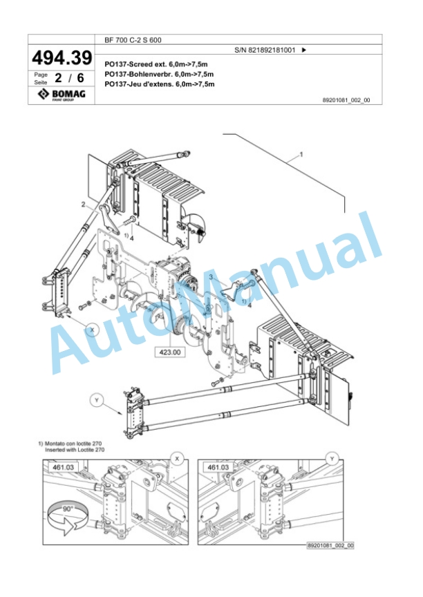 Bomag BF 700 C-2 S 600 Paver Spare Parts Catalogue 00800953 2 Bomag BF 700 C-2 S 600 Paver Spare Parts Catalogue 00800953-2