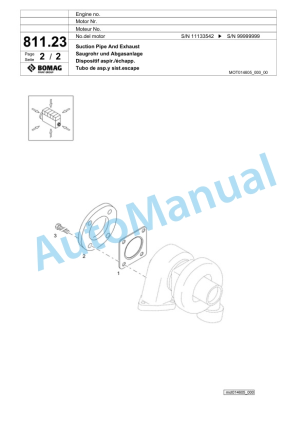 Bomag BF 700 C-2 S 600 Paver Spare Parts Catalogue 00824491 5 Bomag BF 700 C-2 S 600 Paver Spare Parts Catalogue 00824491-5