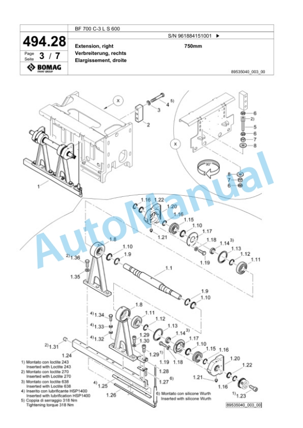 Bomag BF 700 C-3 L S 600 Paver Spare Parts Catalogue 00826923 2 Bomag BF 700 C-3 L S 600 Paver Spare Parts Catalogue 00826923-2