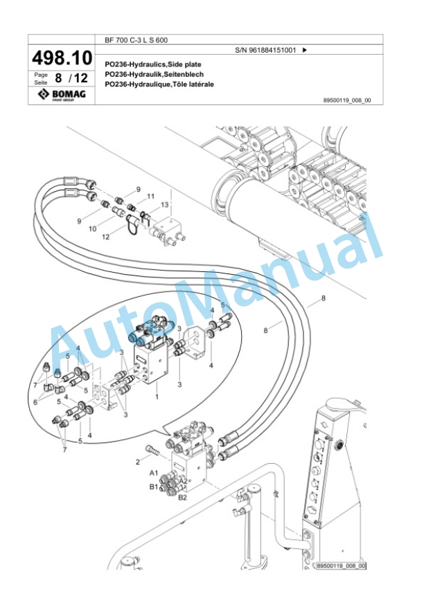 Bomag BF 700 C-3 L S 600 Paver Spare Parts Catalogue 00826923 4 Bomag BF 700 C-3 L S 600 Paver Spare Parts Catalogue 00826923-4