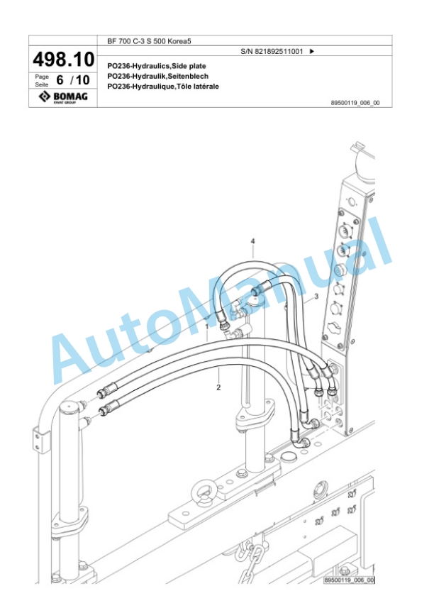 Bomag BF 700 C-3 S 500 Korea5 Paver Spare Parts Catalogue 00826693 5 Bomag BF 700 C-3 S 500 Korea5 Paver Spare Parts Catalogue 00826693-5