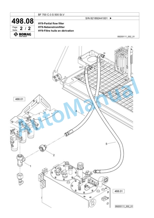 Bomag BF 700 C-3 S 500 St.V Paver Spare Parts Catalogue 00827171 4 Bomag BF 700 C-3 S 500 St.V Paver Spare Parts Catalogue 00827171-4