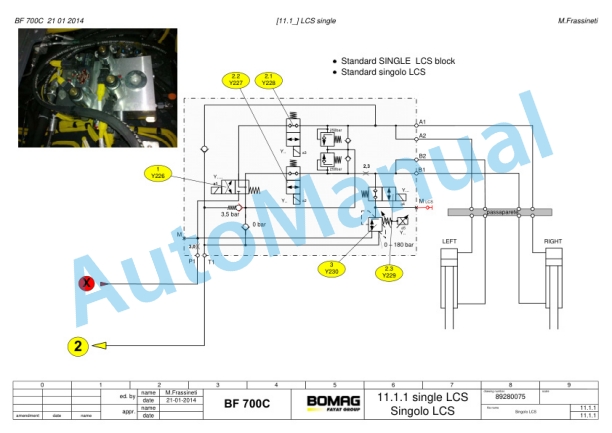 Bomag BF 700 C Hydraulic Schematic 89280075 3 Bomag BF 700 C Hydraulic Schematic 89280075-3