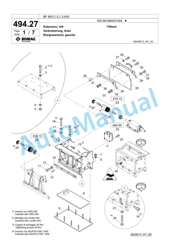 Bomag BF 800 C-2 L S 600 Paver Spare Parts Catalogue 00827007 2 Bomag BF 800 C-2 L S 600 Paver Spare Parts Catalogue 00827007-2