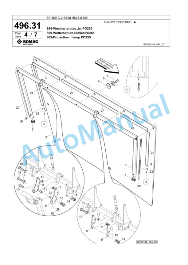 Bomag BF 800 C-2 S600 HMI1.0 St5 Paver Spare Parts Catalogue 00825857 4 Bomag BF 800 C-2 S600 HMI1.0 St5 Paver Spare Parts Catalogue 00825857-4