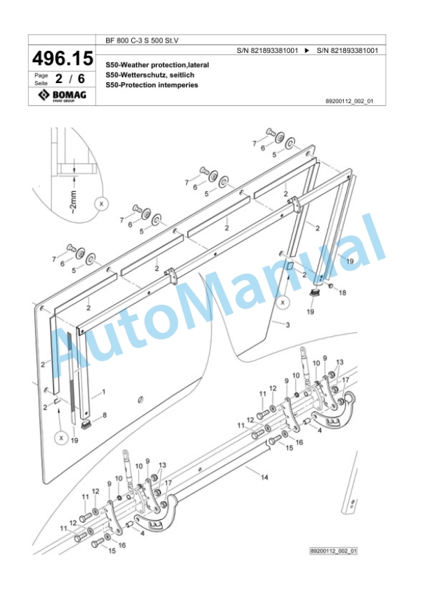 Bomag BF 800 C-3 S 500 St.V Paver Spare Parts Catalogue 00826405 4 Bomag BF 800 C-3 S 500 St.V Paver Spare Parts Catalogue 00826405-4