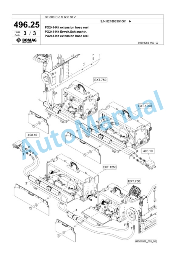Bomag BF 800 C-3 S 600 St.V Paver Spare Parts Catalogue 00826407 4 Bomag BF 800 C-3 S 600 St.V Paver Spare Parts Catalogue 00826407-4