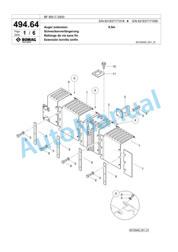Bomag BF 800 C S500 Paver Spare Parts Catalogue 00800677 4 Bomag BF 800 C S500 Paver Spare Parts Catalogue 00800677-4