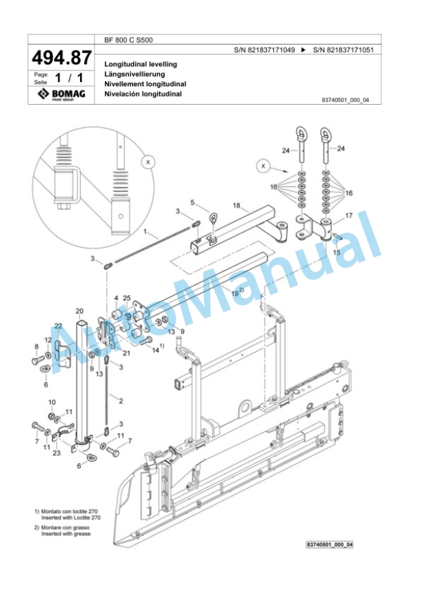 Bomag BF 800 C S500 Paver Spare Parts Catalogue 00800677 5 Bomag BF 800 C S500 Paver Spare Parts Catalogue 00800677-5