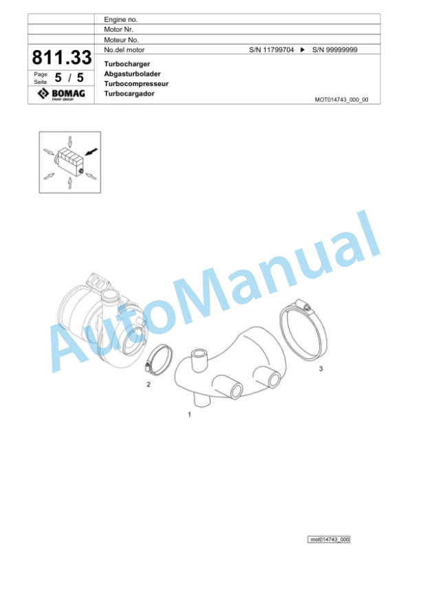 Bomag BF 800 C S500 Paver Spare Parts Catalogue 00800827 5 Bomag BF 800 C S500 Paver Spare Parts Catalogue 00800827-5