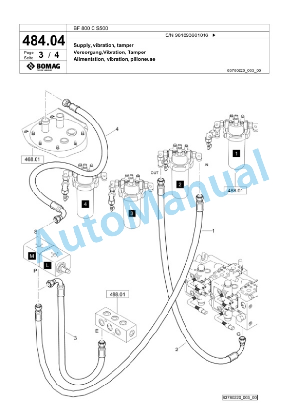 Bomag BF 800 C S500 Paver Spare Parts Catalogue 00826231 2 Bomag BF 800 C S500 Paver Spare Parts Catalogue 00826231-2