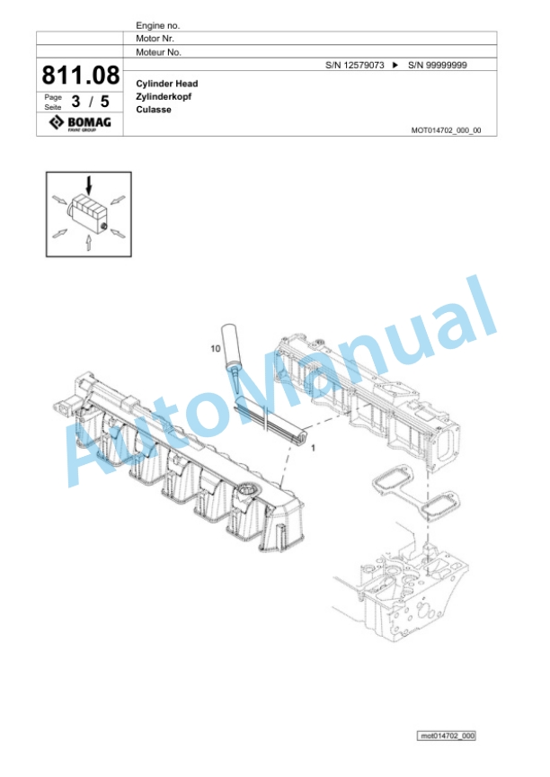 Bomag BF 800 C S500 Paver Spare Parts Catalogue 00826231 3 Bomag BF 800 C S500 Paver Spare Parts Catalogue 00826231-3