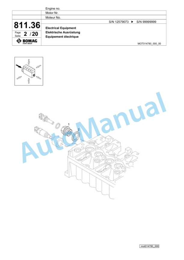 Bomag BF 800 C S500 Paver Spare Parts Catalogue 00826231 5 Bomag BF 800 C S500 Paver Spare Parts Catalogue 00826231-5