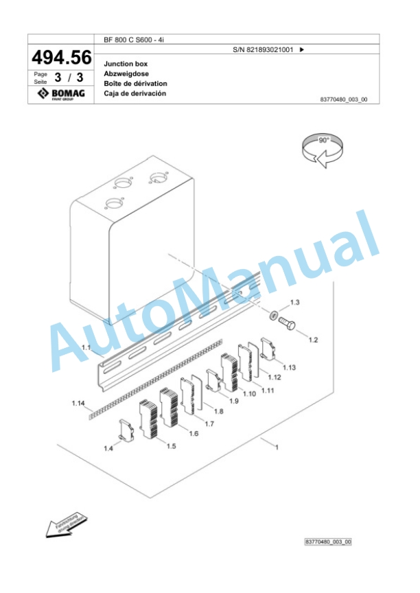 Bomag BF 800 C S600 - 4i Paver Spare Parts Catalogue 00824211 2 Bomag BF 800 C S600 - 4i Paver Spare Parts Catalogue 00824211-2