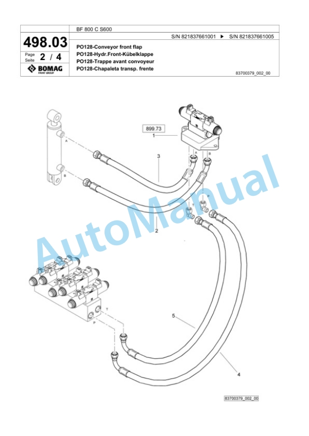 Bomag BF 800 C S600 Paver Spare Parts Catalogue 00800683 4 Bomag BF 800 C S600 Paver Spare Parts Catalogue 00800683-4