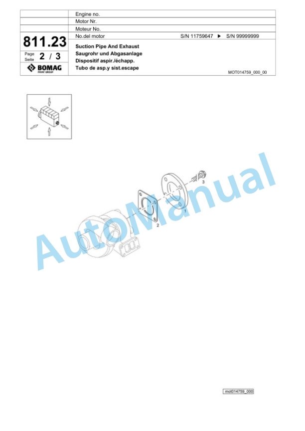 Bomag BF 800 C S600 Paver Spare Parts Catalogue 00800829 5 Bomag BF 800 C S600 Paver Spare Parts Catalogue 00800829-5