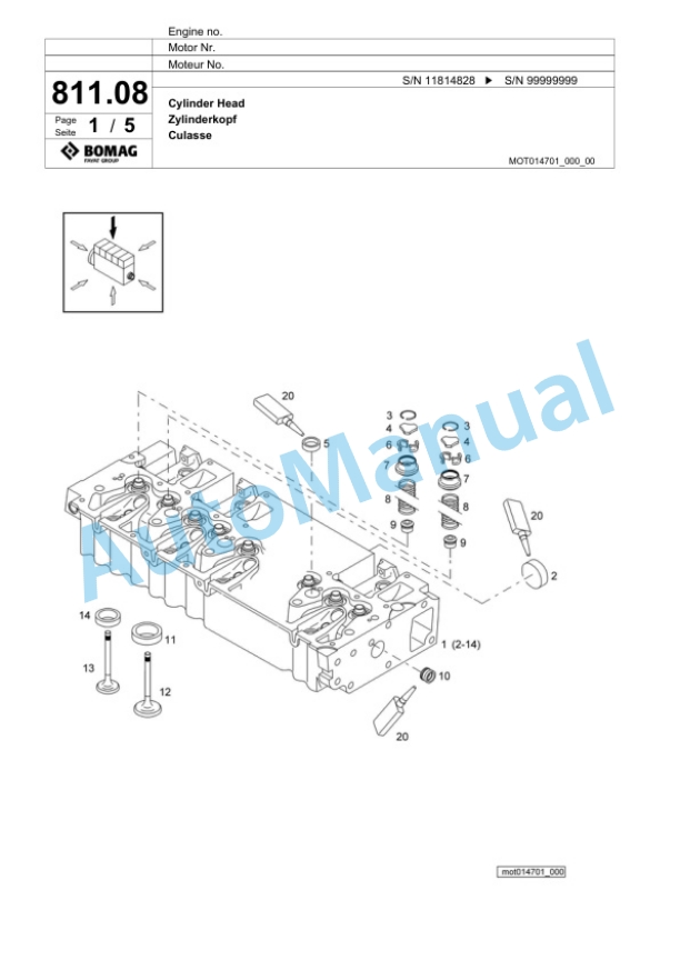 Bomag BF 800 C S600 Paver Spare Parts Catalogue 00800851 5 Bomag BF 800 C S600 Paver Spare Parts Catalogue 00800851-5