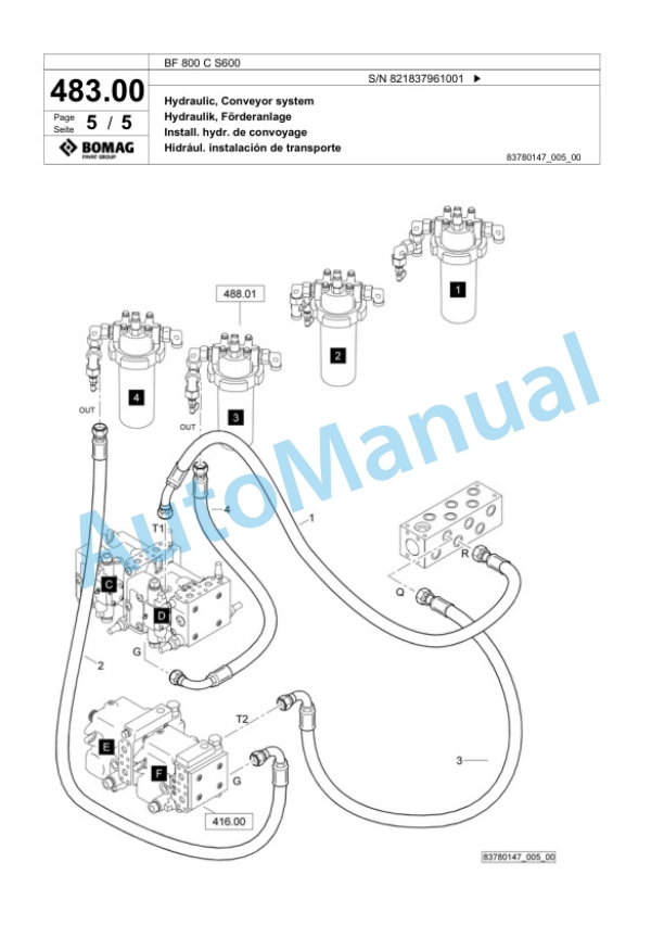 Bomag BF 800 C S600 Paver Spare Parts Catalogue 00824541 2 Bomag BF 800 C S600 Paver Spare Parts Catalogue 00824541-2