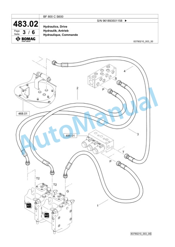 Bomag BF 800 C S600 Paver Spare Parts Catalogue 00826229 2 Bomag BF 800 C S600 Paver Spare Parts Catalogue 00826229-2