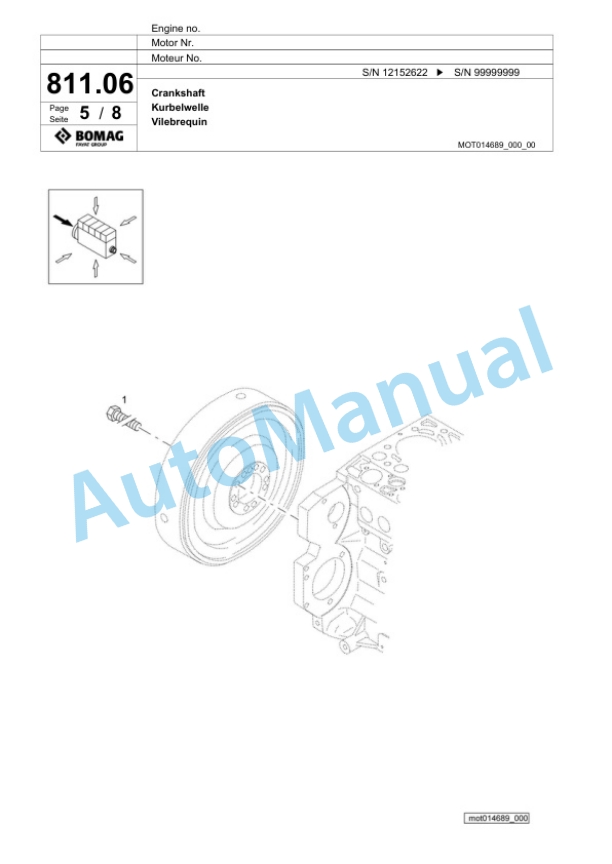 Bomag BF 800 C S600 Paver Spare Parts Catalogue 00826229 3 Bomag BF 800 C S600 Paver Spare Parts Catalogue 00826229-3