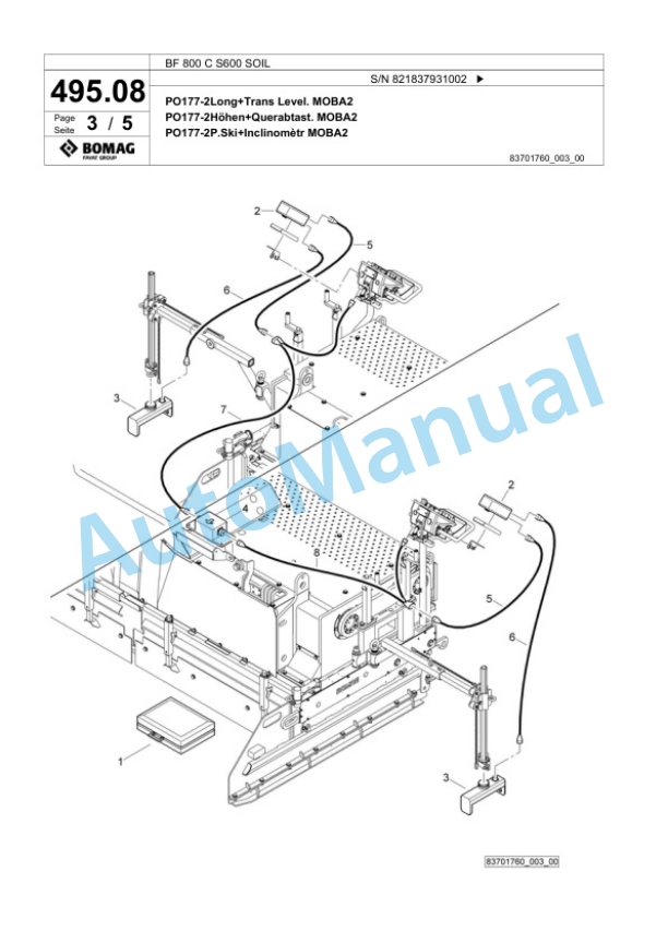 Bomag BF 800 C S600 SOIL Paver Spare Parts Catalogue 00800745 3 Bomag BF 800 C S600 SOIL Paver Spare Parts Catalogue 00800745-3