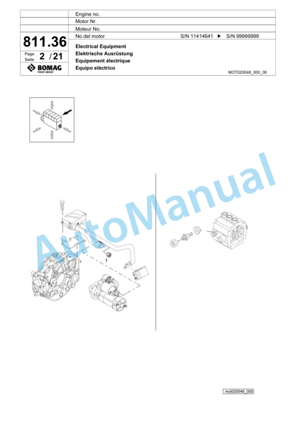 Bomag BF 800 P S500 - 4i Paver Spare Parts Catalogue 00824217 4 Bomag BF 800 P S500 - 4i Paver Spare Parts Catalogue 00824217-4